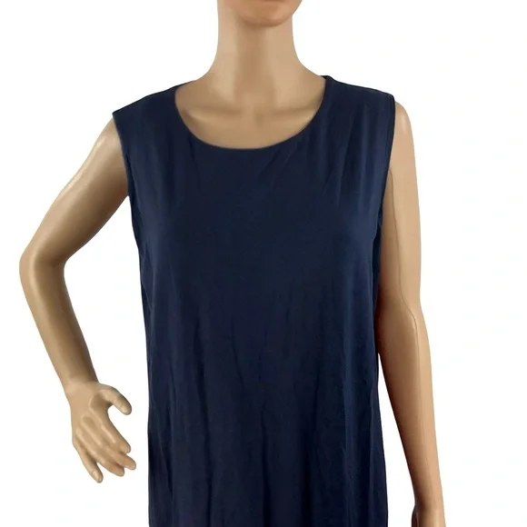 Eileen Fisher Navy Sleeveless Tank Dress Size M - Picture 2 of 7